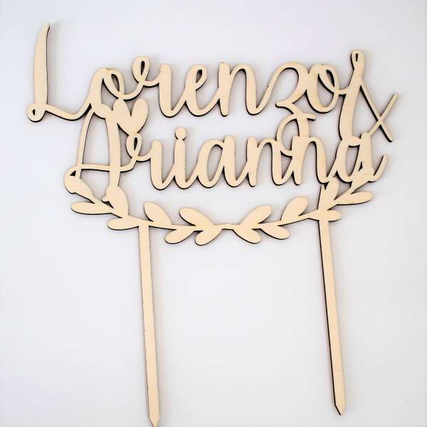 Cake topper di legno Sposi EcoFattoArt 01